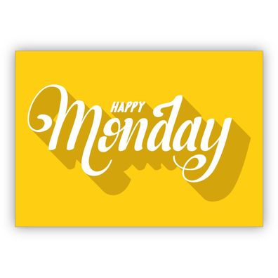 4x Sonnige typografische Motto Grußkarte für beste Freunde zum Wochenstart: Happy Mon