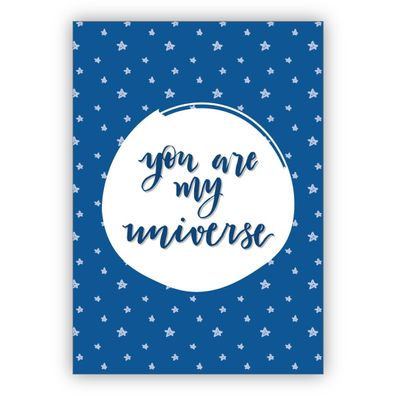 4x Romantische Valentinskarte auch zum Hochzeitstag mit Sternen: You are my universe