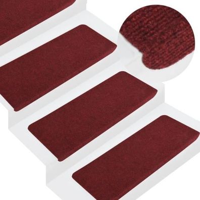 Stufenmatten Selbstklebend 15 Stk. 65x24,5x3,5 cm Rot