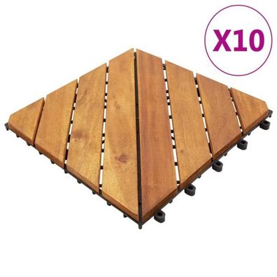 Terrassenfliesen 10 Stk. 30x30 cm Massivholz Akazie