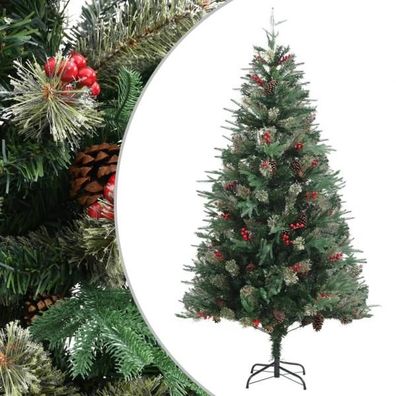 Weihnachtsbaum mit Zapfen Grün 195 cm PVC & PE