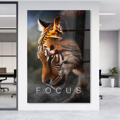 Wandbild Geschäf Motivationstext, tiger tier Acrylglas Aluminium , Leinwand, Poster