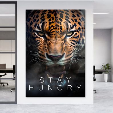 Wandbild, Geschäf Motivationstext Leopard tier Acrylglas Aluminium , Leinwand, Poster