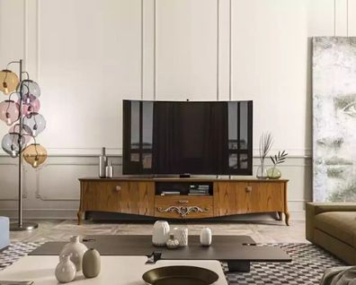 TV-Ständer rtv Wohnzimmer Design Regal Braun Holz Lowboard Italien Neu