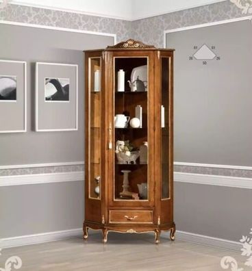 Luxuriöse hochwertige Vitrine aus braunem Holz Klassische Möbel