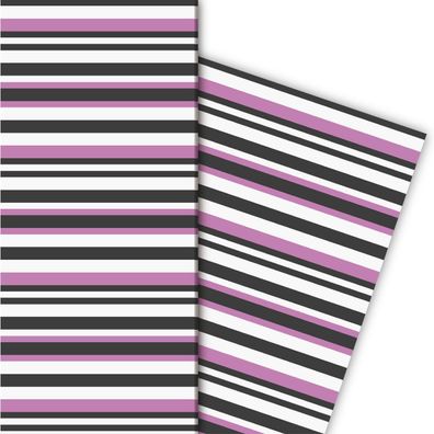 Trend Designer Streifen Geschenkpapier für tolle Geschenke, rosa - G5199, 32 x 48cm