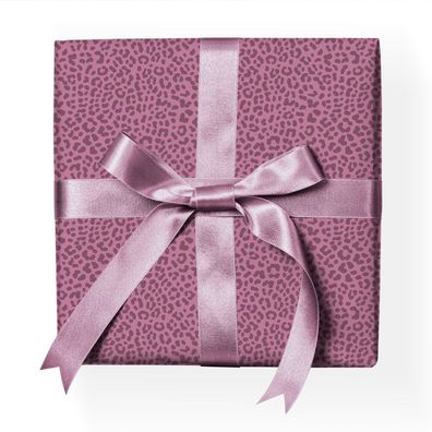 Trendiges tropisches Wildlife Tierfell Geschenkpapier mit Jaguar Muster, Berry rosa -