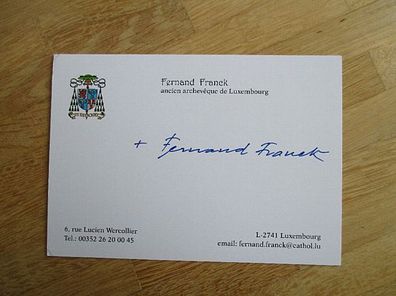 Erzbischof em. von Luxemburg Fernand Franck - handsigniertes Autogramm!!!