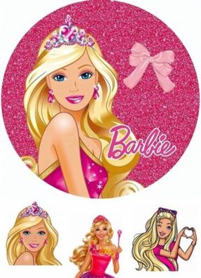 Essbar Barbie Princess Zuckermasse Fondant Tortenaufleger Torte Zuckerbild