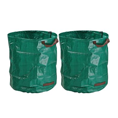 2x Gartentasche mit Tragegriff 272 Liter Gartenabfallsack Laubsack Grünschnitt