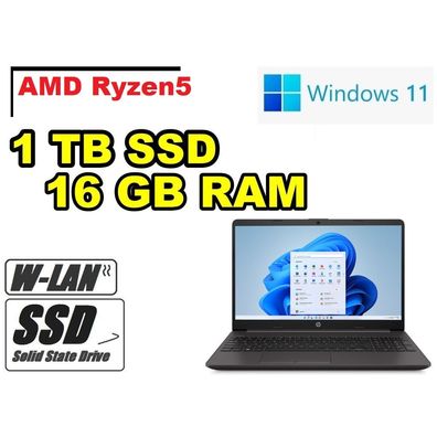 HP Notebook 255G9 schwarz AMD Ryzen5 1TB SSD 16GB RAM # HDMI WLAN Windows11