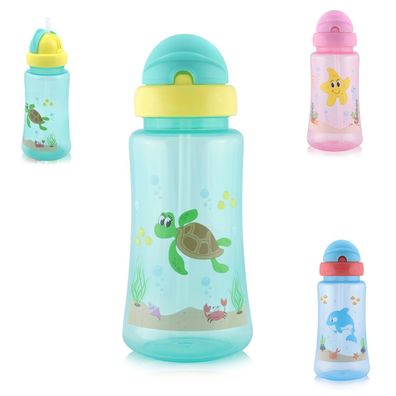 Baby Care Kinder Trinkflasche Sport Sipper 330 ml Strohhalm, Tiere, Schutzdeckel