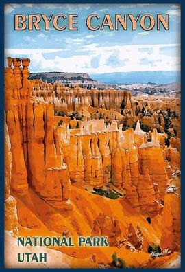 Top-Blechschild m. Kordel, 20x30 cm, Bryce Canyon, Utha, USA, Nationalpark, Neu, OVP