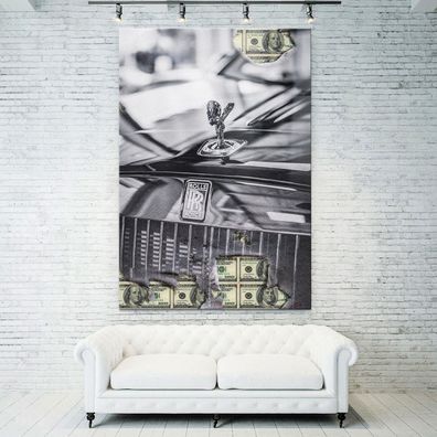 Wandbild Luxury Auto Rolls Royce Geld Leinwand , Acrylglas + Aluminium , Poster