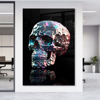 Wandbild Luxury Totenkopf Leinwand , Acrylglas + Aluminium , Poster