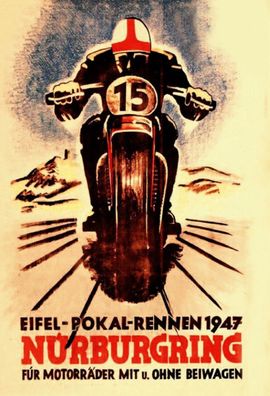 Top-Schild m. Kordel, versch. Größen, Motorräder, Nürburgring, Eifelpokal, Neu, OVP