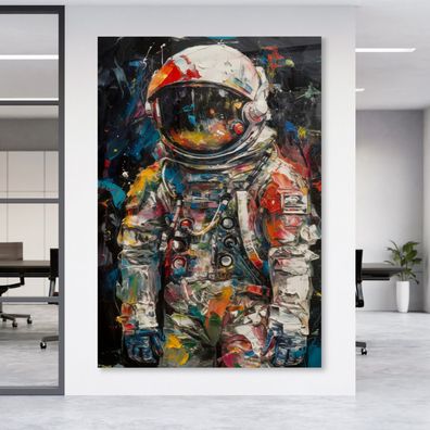 Wandbild Astronautenanzug Kunst Mehrfarbige Leinwand , Acrylglas + Aluminium , Poster