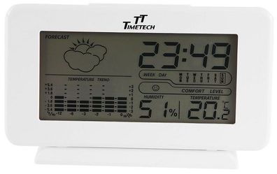 TimeTech 3800001-002 Wetterstation mit Weckerfunkton