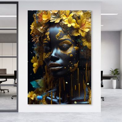 Wandbild Kunst Goldene Frauen Leinwand , Acrylglas + Aluminium , Poster