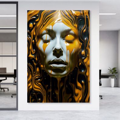 Kunst Wandbild Goldene Frauen Leinwand , Acrylglas + Aluminium , Poster