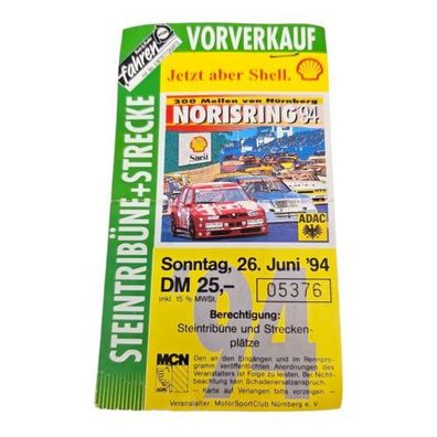 200 Meilen Norisring Nürnberg 1994 Ticket Entrittskarte Steintribüne