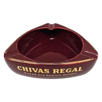 Chivas Regal Scotch Whiskey Aschenbecher 15cm Weinrot 80er Vintage