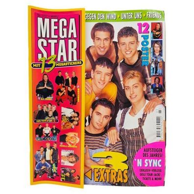 Mega Star 3/97 Zeitschrift mit Poster Sticker Tattoos N Sync Heft