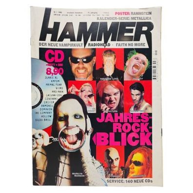 Metal Hammer - Hard Rock Magazin (01/1998) mit CD & Poster Zeitschrift 90er
