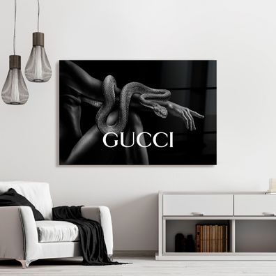 Wandbild Mode Gucci , Adams Schlange Leinwand , Acrylglas + Aluminium Poster