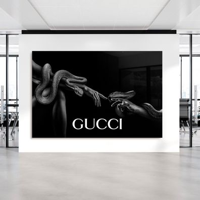 Wandbild Mode Gucci , Adams Schlange Leinwand , Poster , Acrylglas + Aluminium