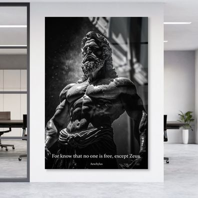 Wandbild Zeus Skulptur, Motivations Leinwand , Poster , Acrylglas + Aluminium Luxus