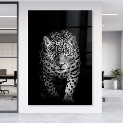 Wandbild Kunst Tier Leopard Leinwand , Acrylglas + Aluminium , Poster