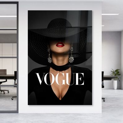 Luxus Wandbild Frau Mode Vogue Leinwand , Poster , Acrylglas + Aluminium