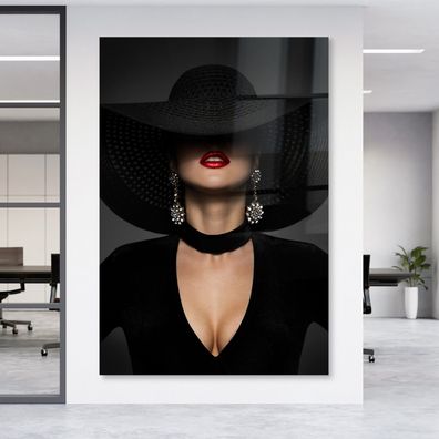 Luxus Wandbild Frau Mode Leinwand , Poster , Acrylglas + Aluminium