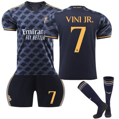 2023–2024 Real Madrid Auswärtstrikot für Kinder, Vinicius Nr. 7 VINI JR