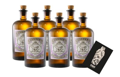 Monkey 47 6er Set Schwarzwald Dry Gin 0,5 (47% vol) unfiltered handcrafted - [E