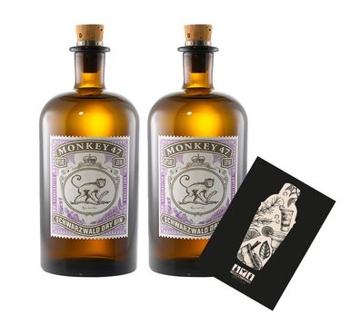 Monkey 47 2er Set Schwarzwald Dry Gin 0,5 (47% vol) unfiltered handcrafted - [E