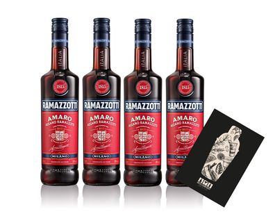 Ramazzotti 4er Set Amaro 1815 0,7L (30% vol) Kräuterlikör aus Italien Milano -