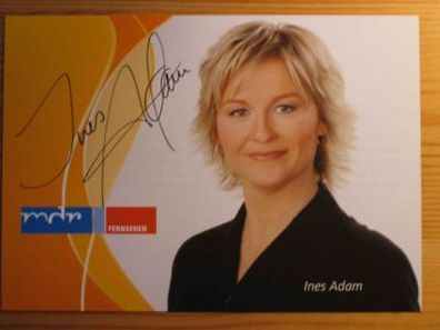 MDR Fernsehmoderatorin Ines Adam - handsigniertes Autogramm!!!