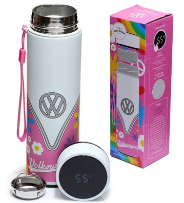 NEU Volkswagen VW T1 Bulli Trinkflasche Kaffeekanne Becher Digital Thermometer 450 ml