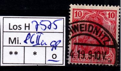 Los H7575: Deutsches Reich Dienst Mi. 86 IIa, gest., gepr.