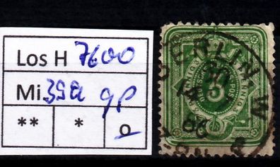 Los H7600: Deutsches Reich Mi. 39 a, gest., gepr.