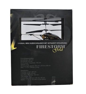 Amewi 25064 - Firestorm GOLD, Indoorn Helikopter Hubschrauber elektrisch Gyro * V