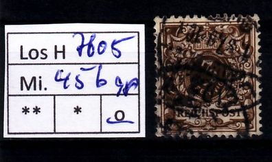 Los H7605: Deutsches Reich Mi. 45 b, gest., gepr.