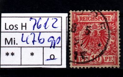 Los H7612: Deutsches Reich Mi. 47 b, gest., gepr.