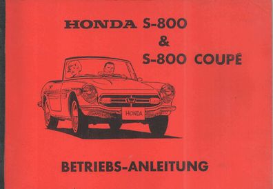 Bedienungsanleitung Honda S 800, Coupe und Cabrio, Auto, Oldtimer