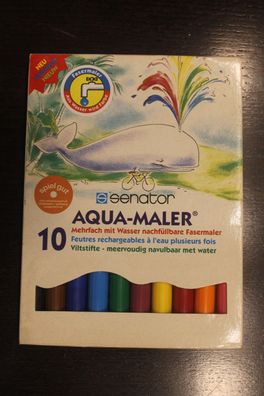Aqua-Maler; Aquamaler ECOLOR von Senator, 10 Fasermaler mit Wasser nachfüllbar