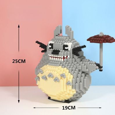 Kawaii Totoro Bausteine Cartoon DIY Puzzle Bausteinspiel Lernspielzeug für Kinder