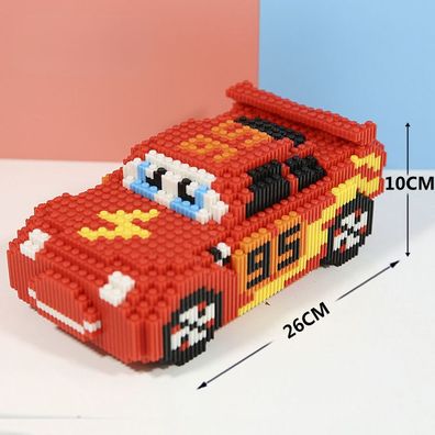 AC Cars McQueen Bausteine Cartoon DIY Puzzle Bausteinspiel Lernspielzeug für Kinder