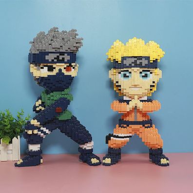 Anime Naruto Bausteine Gaara Kakashi Sasuke Jiraiya Puzzle Lernspielzeug für Kinder